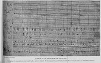 Portion of an original manuscript by Haydn, in the British Museum, from a biography of Haydn available from Project Gutenberg