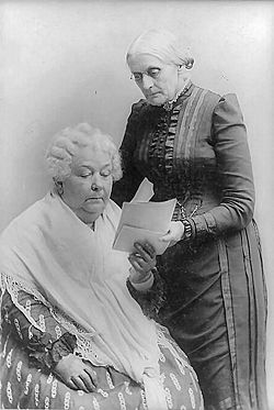 Elizabeth Cady Stanton (seated) and Susan B. Anthony
