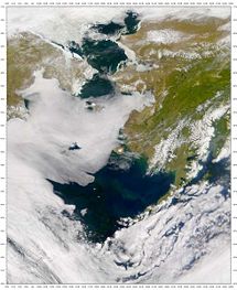 Satellite photo of the Bering Sea