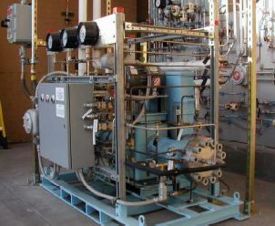 A three-stage diaphragm compressor