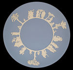 Blue and cream Jasperware plate