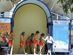 Australian aborigines performing at Crown Street Mall, Wollongong