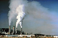 Photo was taken prior to installation of emission controls equipment for removal of sulfur dioxide and particulate matter. From the National Parks Service