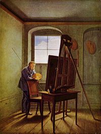 C. D. Friedrich in His Studio by fellow artist Georg Friedrich Kersting, 1812
