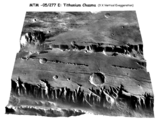 3D rendering of a DEM used for the topography of Mars.